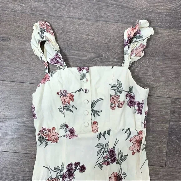 Flynn Skye Floral Bardot Maxi Dress Cream Size Small - Picture 6 of 15